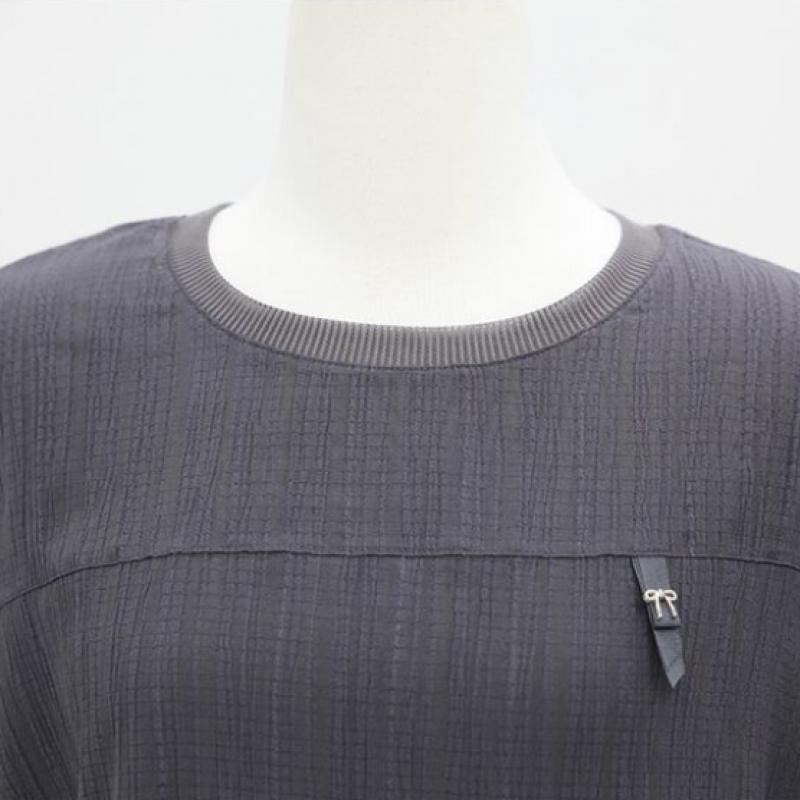 Shiz Madam Women Ribbon Decoration Cool Pleat Rib T57291