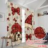 2pcs,2D Plane Printing Curtain Fabric Santa Hat & Scarf Versatile Polyester (without Rod) Decorations Outdoor for Various Room