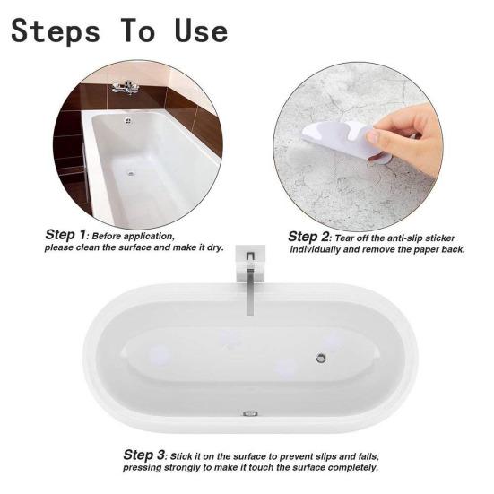 20Pcs Flower Non-Slip Bathtub Mat Stickers Mold Mildew Resistant Shower Pads