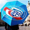 Football Strasbourg Crest Umbrella 8-Frame for Travel, Camping, Casual Lightweight Portable Umbrella, Essential for Every Family Holidays Gift