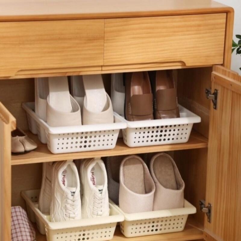 

Shoe Organizer Rack with 3 Compartments for Indoor Shoes gray