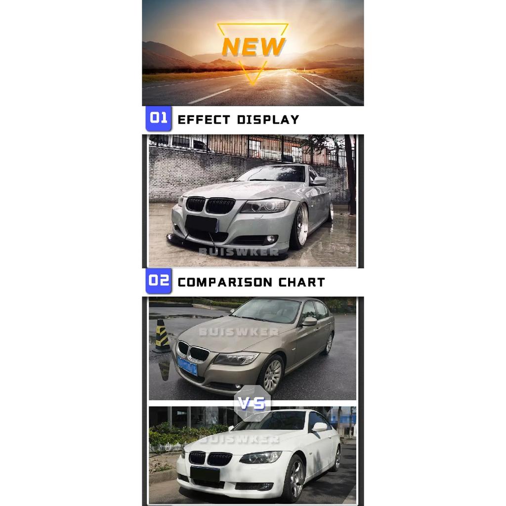 1 Pair Gloss/Matte Black M-Color Kidney Front Grille Auto Racing Grille for BMW E90 E91 LCI 325i 328i 335i 2009 2010 2011