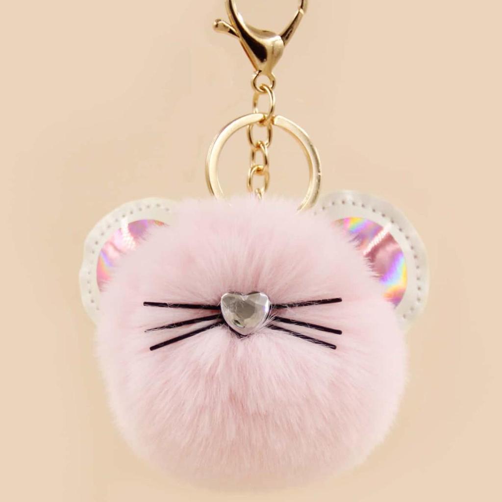 Cross-border Cartoon Keychain: Cute Animal Plush Ball Pendant for Handbags & Cars