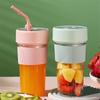 Portable Blender Cup and Travel Lid,with USB Charging, Makes Smoothies and Shakes Creamy, Fruit Juicer for Kitchen,Pink