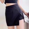 Summer 2024 High-Waist A-Line Midi Skirt with Slit - Women's Slimming, Anti-Exposure Bodycon Design