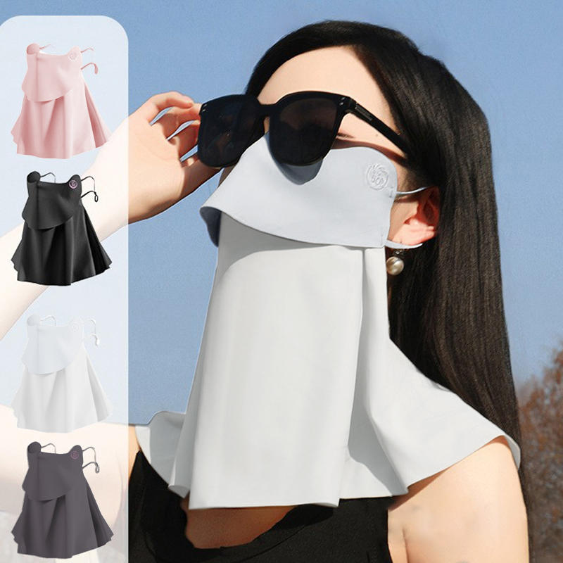 3D 360° Face Neck Cover Cool Balaclava Scarf Ice Silk UPF50+ UV Protection Mask for Women Summer Outdoor Cycling Hiking