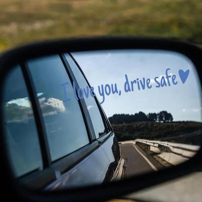 I Love You Drive Safe Mirror Sticker Car Window Decals for Women I Love You Drive Safe Emblem Labels for Truck Bumper Vehicles