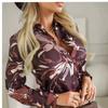 Spring New Women's Shirts New Printed Long-sleeved Lapel Casual Shirts