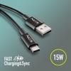 USB-A To USB-C Charging Cable - NGS - ZYRO-AC BLACK - 1 M - 15W - 480 Mbps