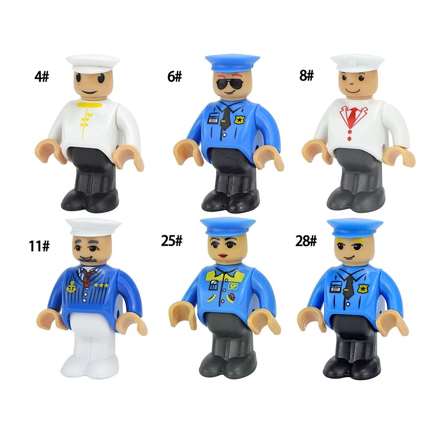 MOC Alle Arten von kleinen Mann Puppenmodellfiguren Zugcharakter Eisenbahnzubehör Bildungsgeschenk Kind für Biro Holzbahnspielzeug