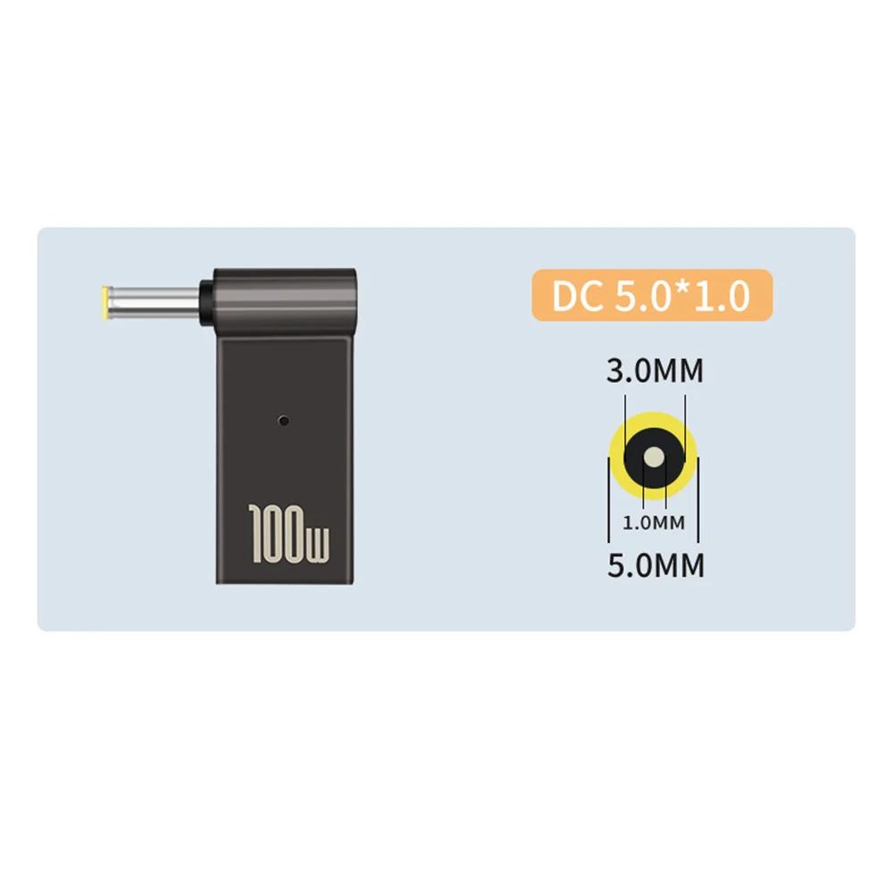 PD 100W Laptop Power Charger Supply Adapter USB Type-C Female To DC Male Jack Plug Converter for ASUS 19V 20V HP 19.5V Dell
