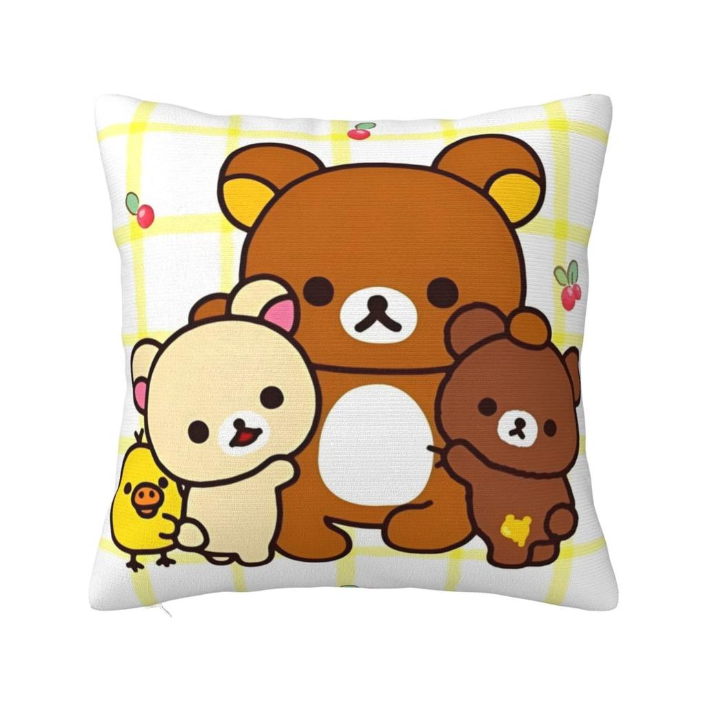 Cartoon Rilakkuma Pillowcases Merch Soft Cushion Cover Decor Pillow Case Cover Home Multi Size