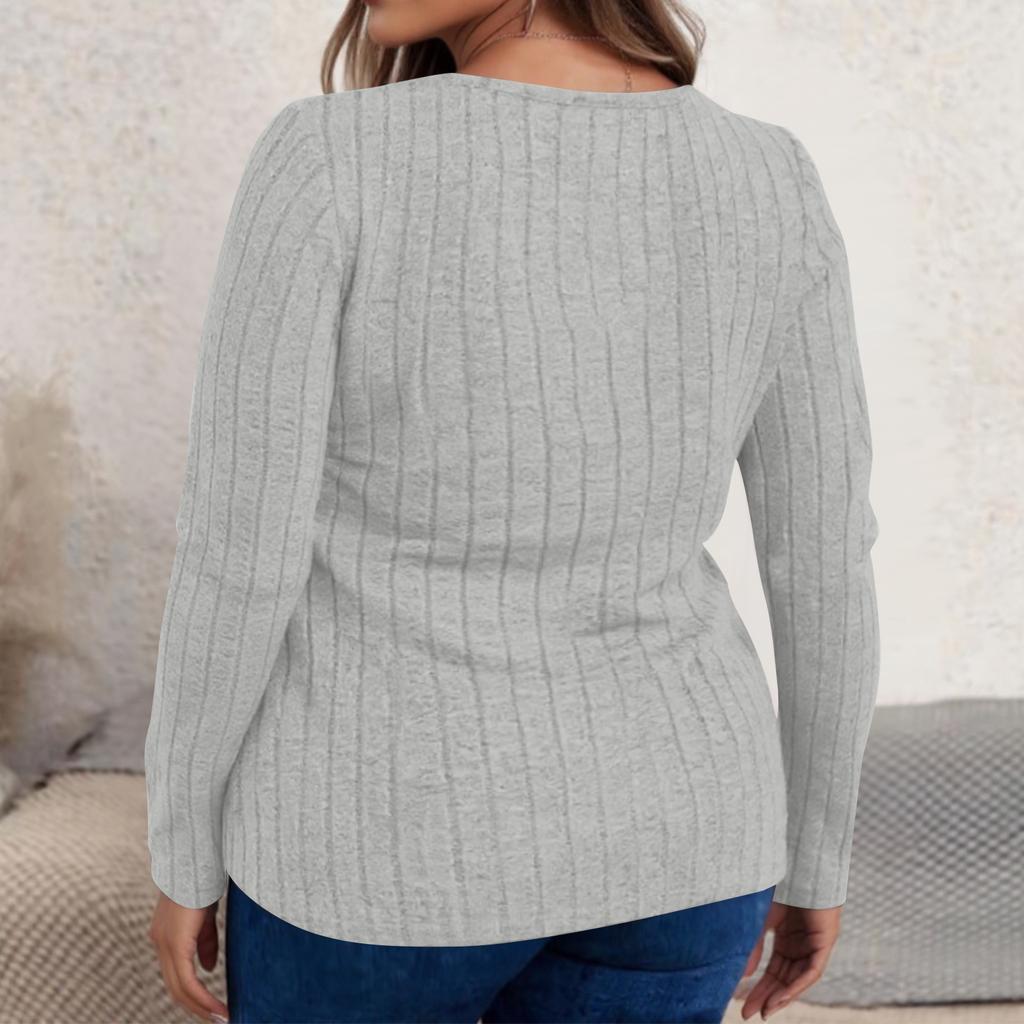 Women's Fashion Casual Solid Color Oversized  Long Sleeve  Fit Top