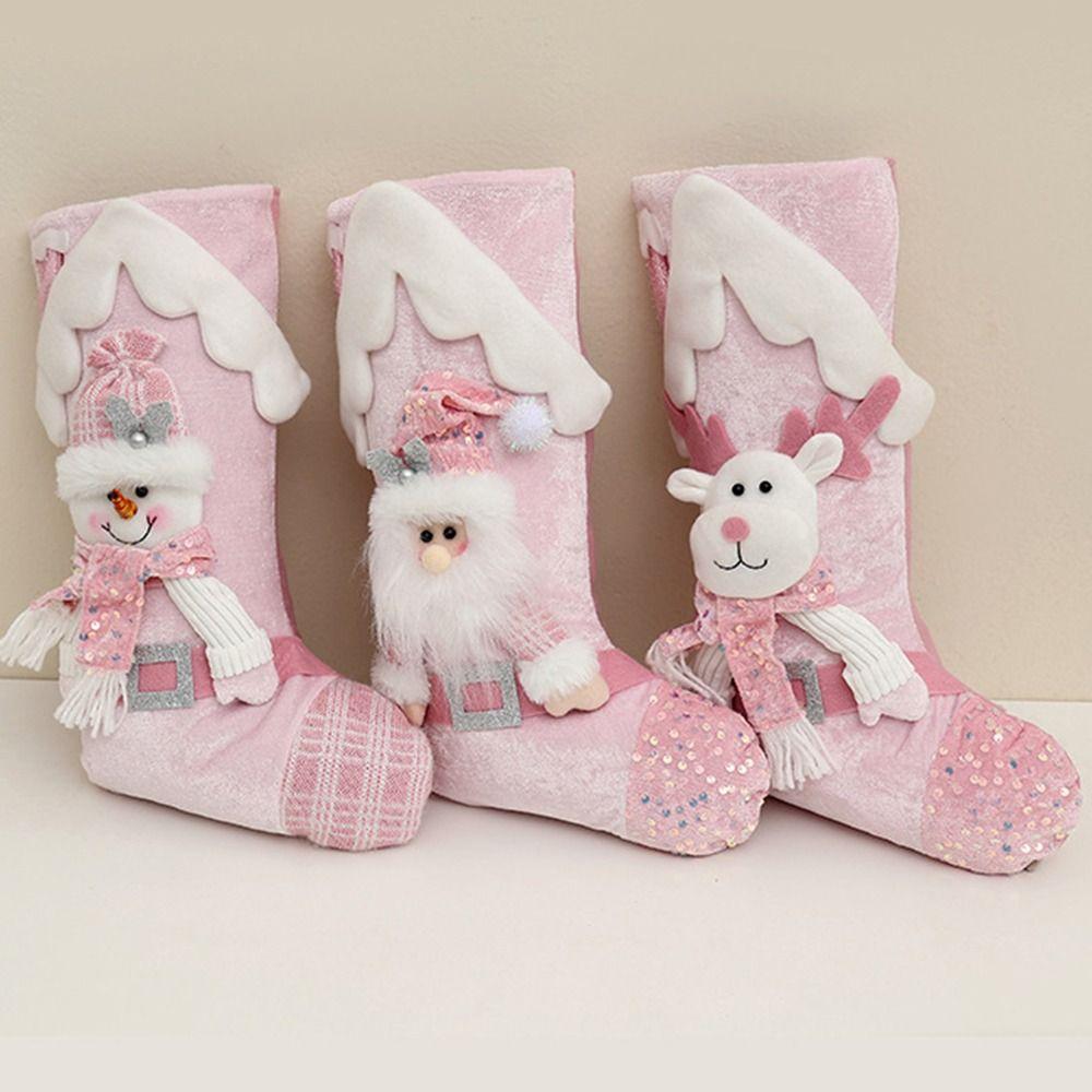 

Santa Doll Design Christmas Tree Pendants Large Capacity Christmas Socks Home Style 2