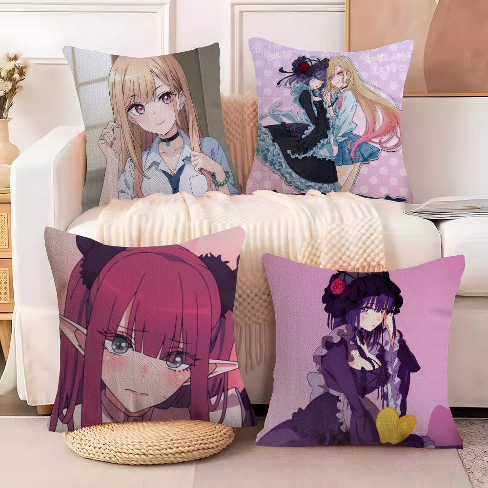 Anime Girl Cartoon MMy DressUp Darling Pillow Case DoubleSided Printing Short Plush Sofa Cushion Cover Bedroom Bedside Pillow