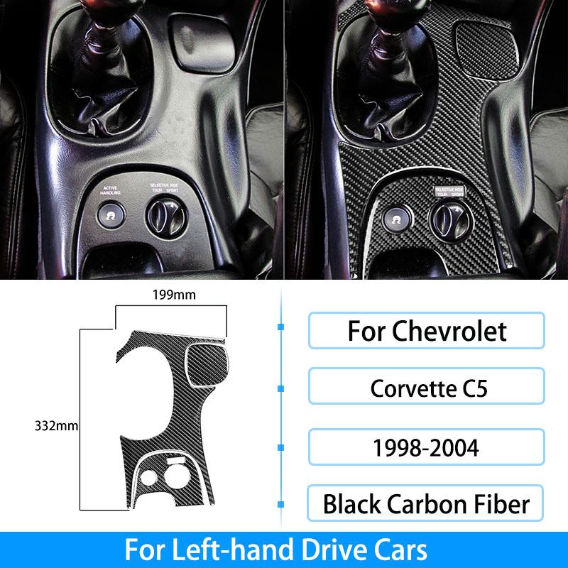 Pentru Chevrolet Corvette C5 1998-2004, fibră de carbon, priză centrală, buton radio, ridicare fereastră, inel pentru chei, decorare pentru capac