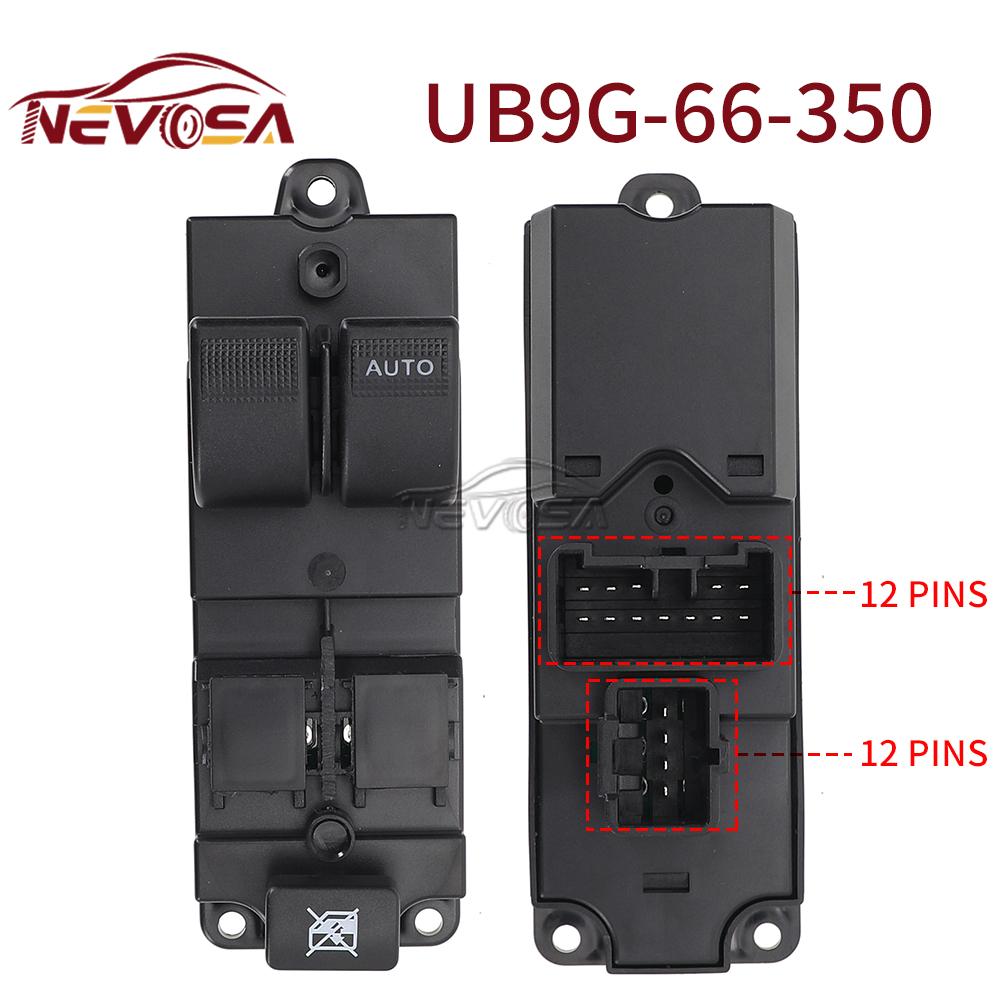 NEVOSA UB9G-66-350 For Mazda BT50 2006-2011Right-hand Drive RHD Power Window Switch Power Window Master Control Switch 2 Doors UB9G-66-350