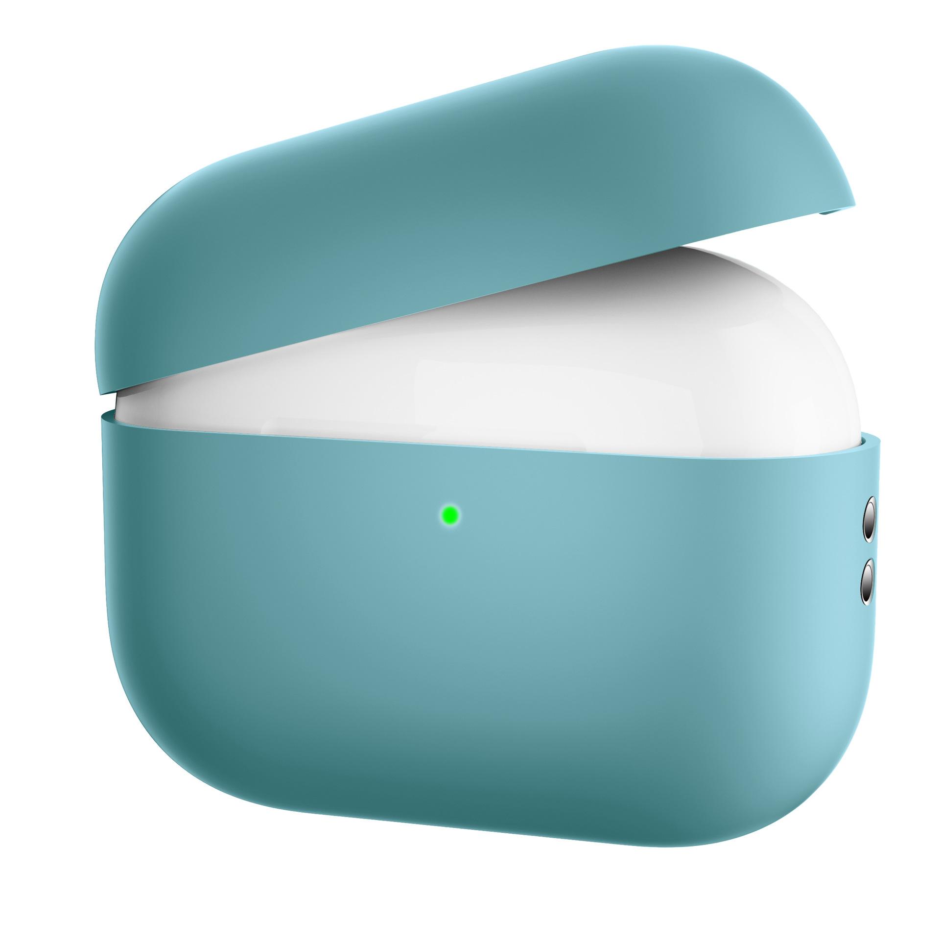 Противоударный мягкий силиконовый защитный чехол для Appe Airpods Pro 2, защитный чехол для наушников Airpods Pro 2 (2022) Cover for Airpods Pro 2 мятный зеленый