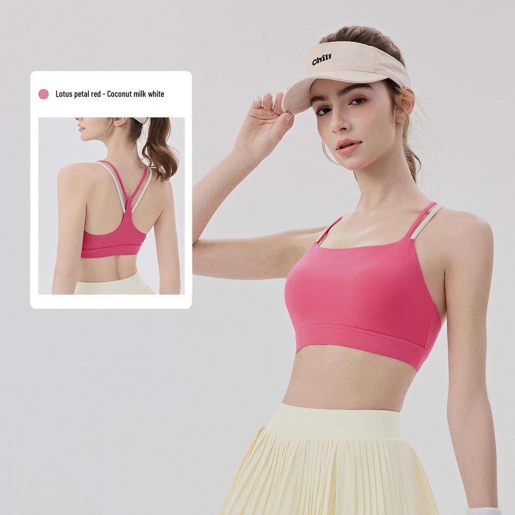 Women's Moisture-Wicking Sports Bra with Padded Straps - Quick-Drying Fitness Tank for Yoga, Pilates, and Tennis