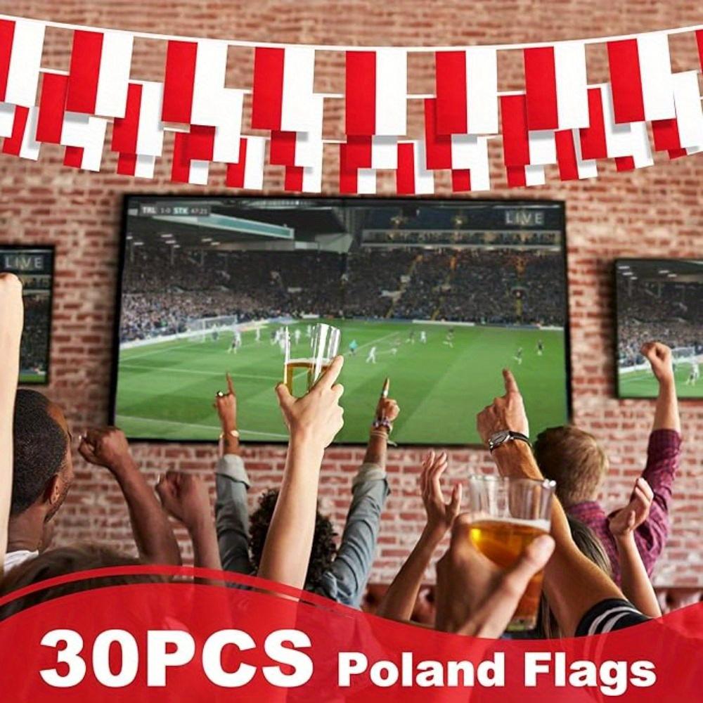 10M (32.8ft) Polish Flag String Flag Holiday Decoration Hanging Flag Pull Flag