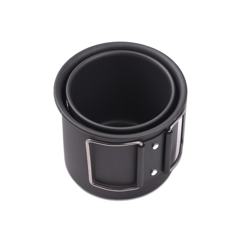2 PCS Camping Cup Set Lightweight Aluminum Cup Set 450ml and 250ml Portable Foldable Handle Stackable Cup for Outdoor