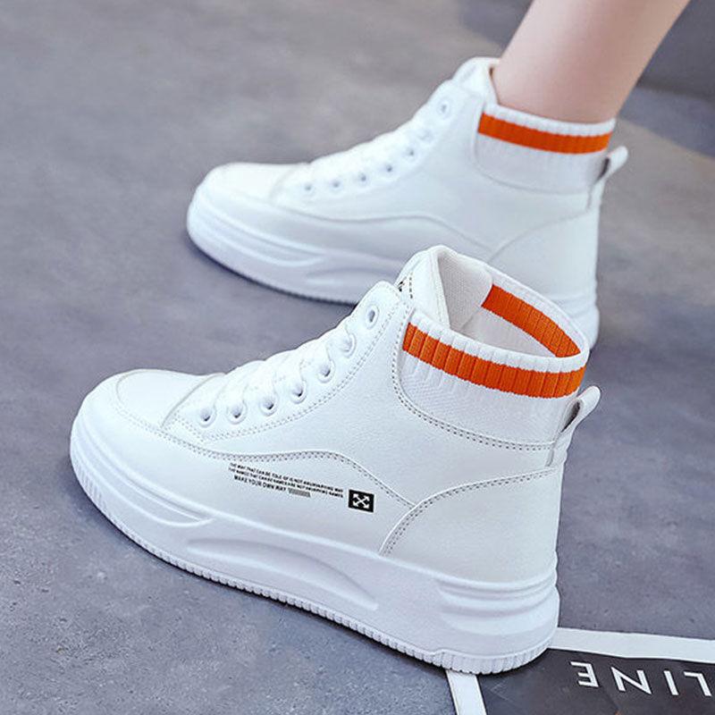 

Высокие маленькие белые туфли женские новые осенние кожаные туфли на платформе повседневные спортивные кеды модные универсальные женские туфли 39 белый