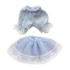 Xyrmync OB11 Size Outfit: Patterned Leggings and Mesh Skirt (Suitable for Obitsu 11, 112 BJD Dolls, 11cm Body) (Blue)