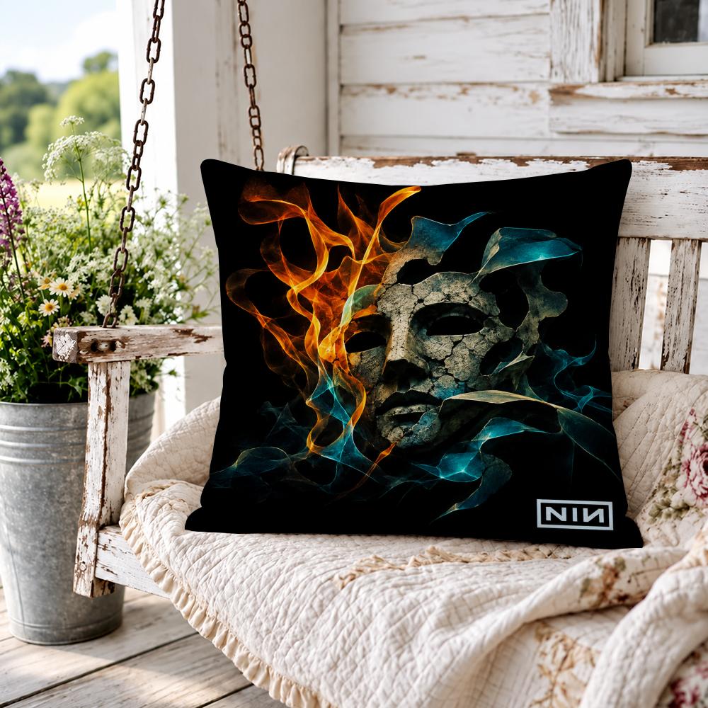 Band Rock Nnine Inch Nails Cushion Cover Soft Short Cover Washable Sofa Bed Dorm Garden Home Office Chair Decor