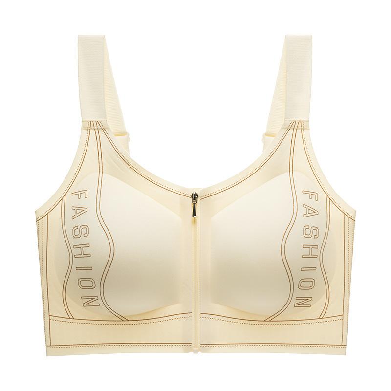 Front Zipper Women Wireless Seamless Full Cup Bra Large Breast Reduction Armpit Fat Collection