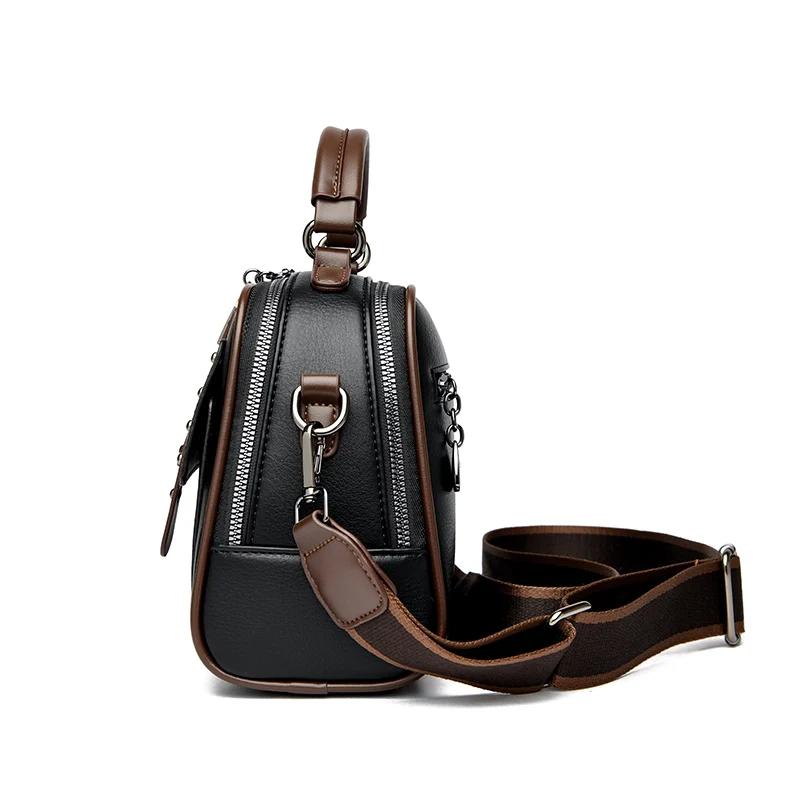 Soft Leather Bag for Women Multi Pockets Bottom High Quality Luxury Designer Shoulder Bag Crossbody Sac Fashion