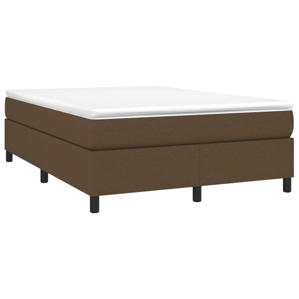 Vidaxl Bed Frame Without Mattress, Dark Brown, 140X190 Cm, Fabric