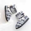 Winter Fur Home Slippers Women Warm Boots Cotton Flat Platform Indoor Floor Shoes For Female Womens Girls Weave Plush Cozy Boots