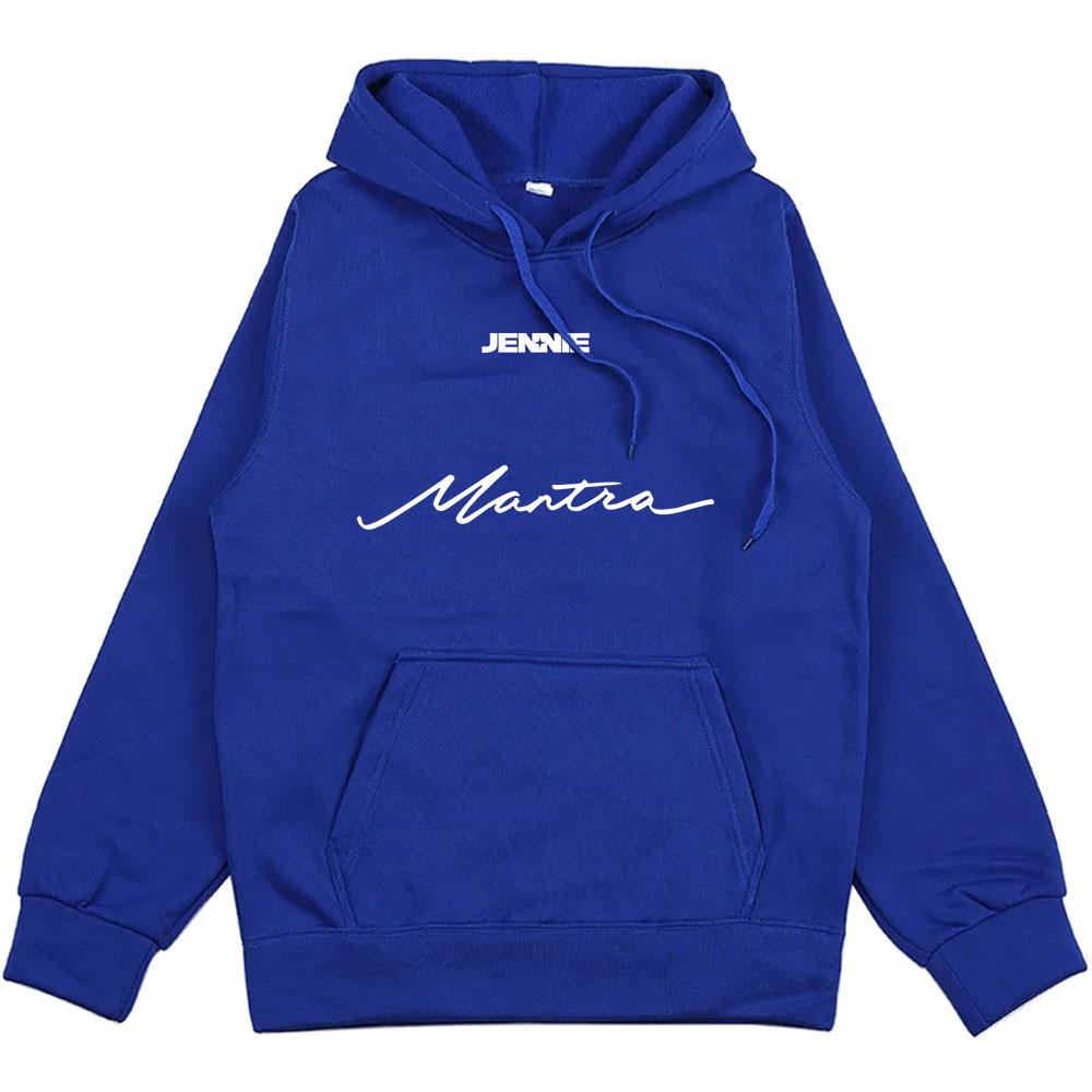 Mantra JENNIE Singer Graphic Hoodies Song Clothes Winter Men Hooded Comfortable Sweatshirts Long Sleeve Unisex Hoodie