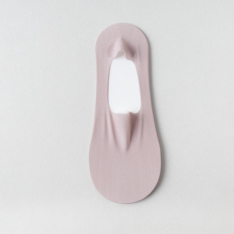 Women's Summer Thin Cotton Bottom Invisible Ice Silk Shallow Mouth Non Slip Non Drop Heel Socks