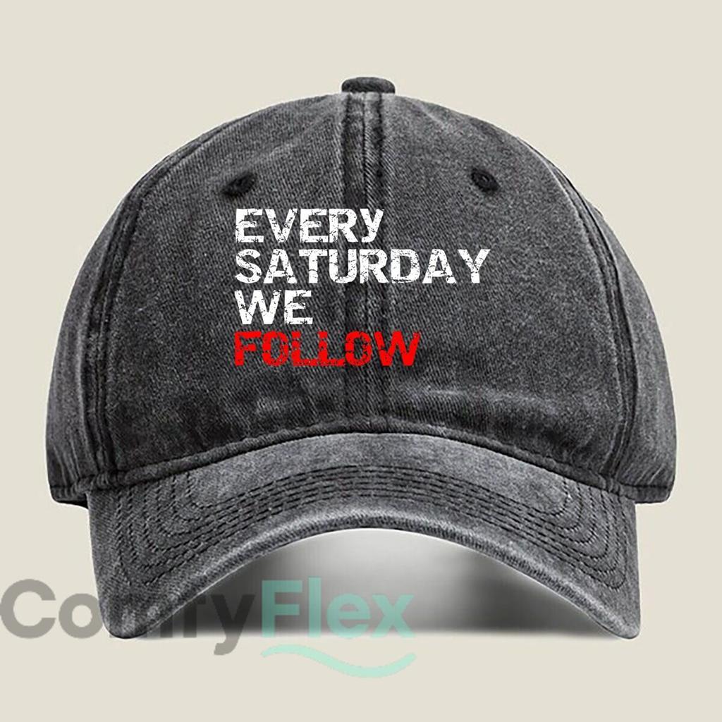 Every Saturday We Follow Fashion Washed Baseball Cap Hat Outdoor Activities