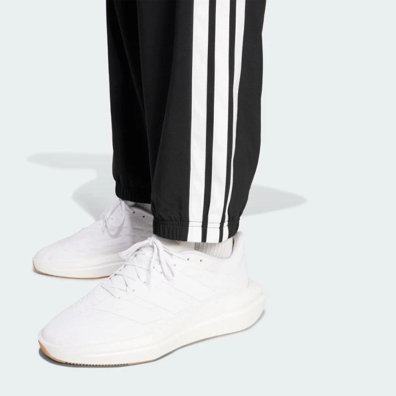 Adidas FW24 Casual Minimalist Striped Sports Trousers Unisex Bottoms Black KA8350
