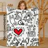 Knee Blanket Throw Blankets for Winter Microfiber Oversized Baby Lightweight Fleece Bed Decoration S-harings-graffiti-keiths