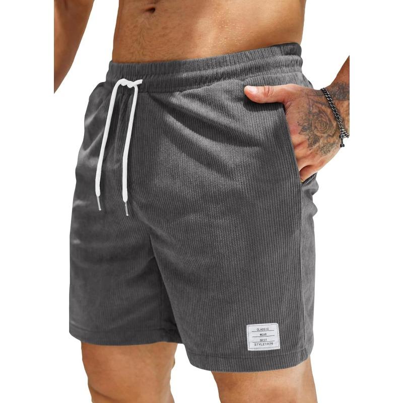 

Men s Summer New Style Casual Shorts Solid Color Breathable Loose Beach Shorts Daily Sports Short Pants M темно-сірий