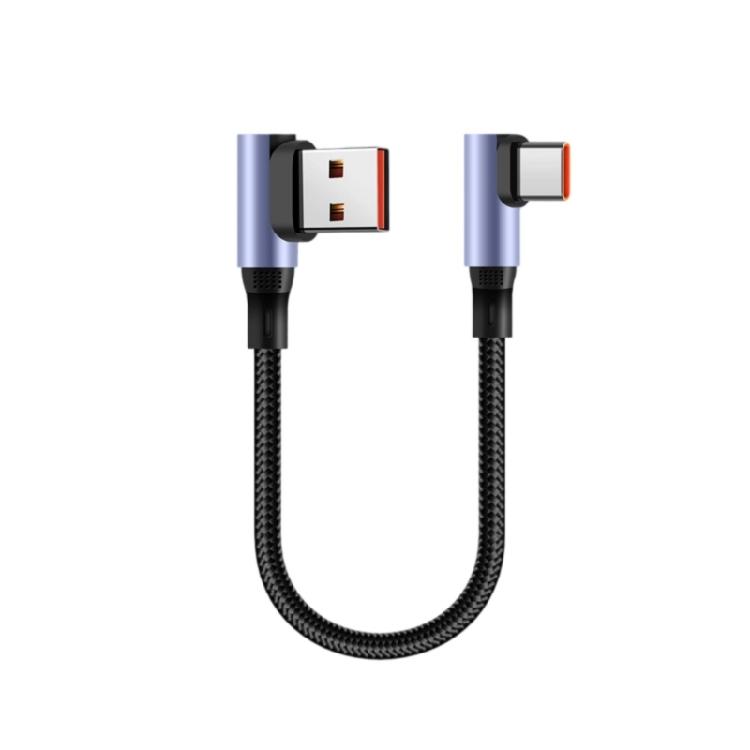 Compact USB to USB C Power Adapter Cord Wire Nylon Reinforced Data Cable Bend/Straight Head Design Quick Charging