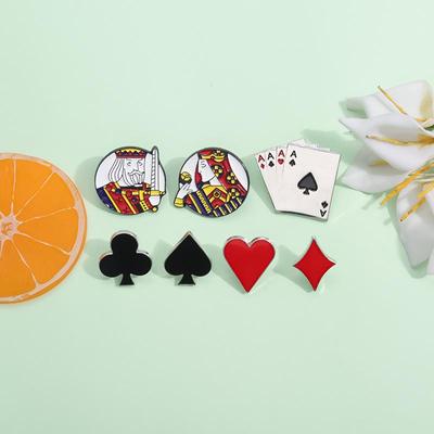 Creative Poker Series Brooch: Spade, Club, Diamond & Heart Metal Badge