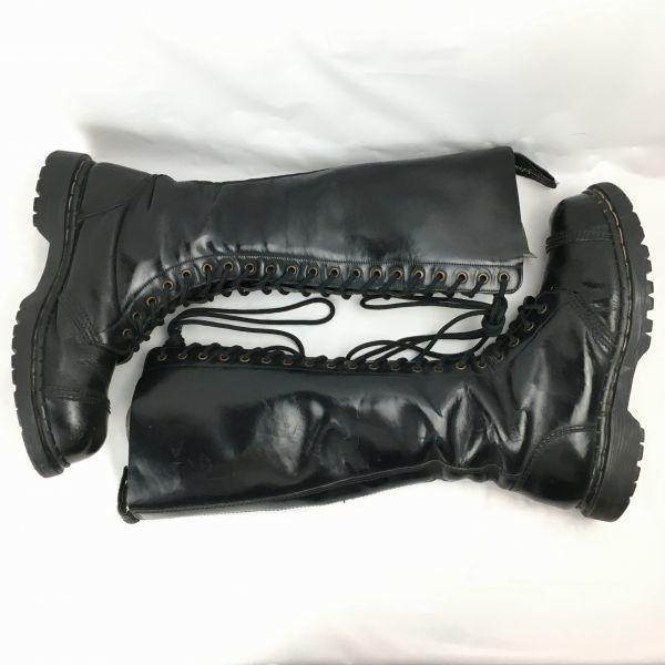 Made in England gripfast Steel Toe Long Boots Size Approx. 24.025.0 Black Lace-Up Rock Style(USED)