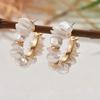 Gold Color Pearl Hoop Earrings Imitation Pearl Jewelry  for Women Party Daily Wear