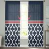 Navy Striped Anchor Sheer Curtains For Living Room Bedroom Kids Room Tulle Window Treatment Drapes