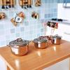 1/12 Dollhouse Miniature Imitated Stainless Steel Casserole Kitchen Cookware