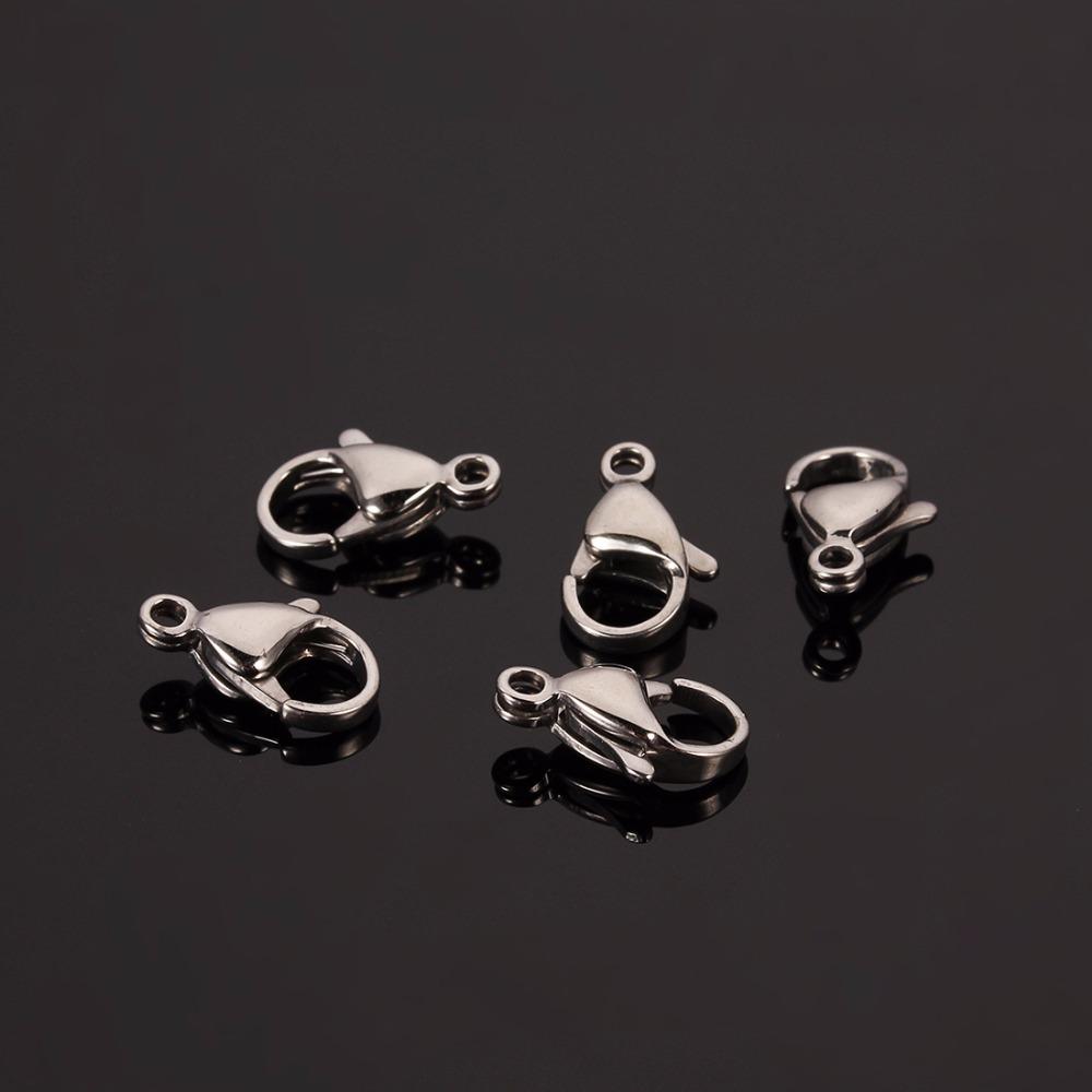25pcs Stainless Steel Lobster Clasps Hooks End Clasps Connectors For Necklace Bracelet Jewelry Making Accessories Wholesale