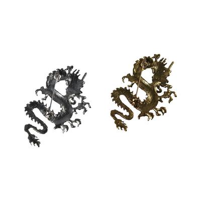 Stil Schmuck Metall Drachen Abzeichen Anzug Mantel Kragen Pins Legende Tier Revers Pins Vintage Herren Brosche