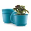 10 Inch Plastic Round Flower Pots with Tray for Home Planters, Terrace, Garden Etc | Pack of 05 | Peacock | for Home Indoor & Outdoor Gardening Plants