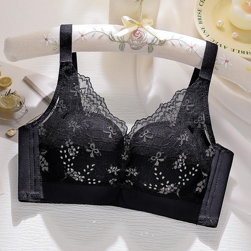 

Summer thin hole cup bra cover gathered without steel ring lace adjustment type breathable 40/90bc through cup