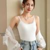Women's Padded Cotton Lace Camisole - Slimming, Backless, Figure-Hugging Top