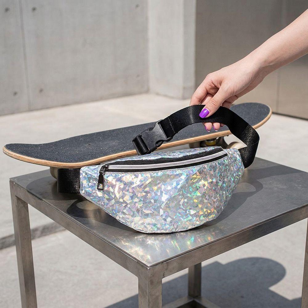 Elegant Sequins Waist Bag Large Capacity Holographic Belt Bag Cool Laser Fanny Pack Summer